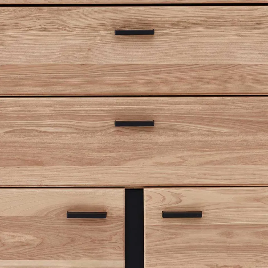 Wohnen 90x124x38 Teilmassiver Büroschrank modern - Emly