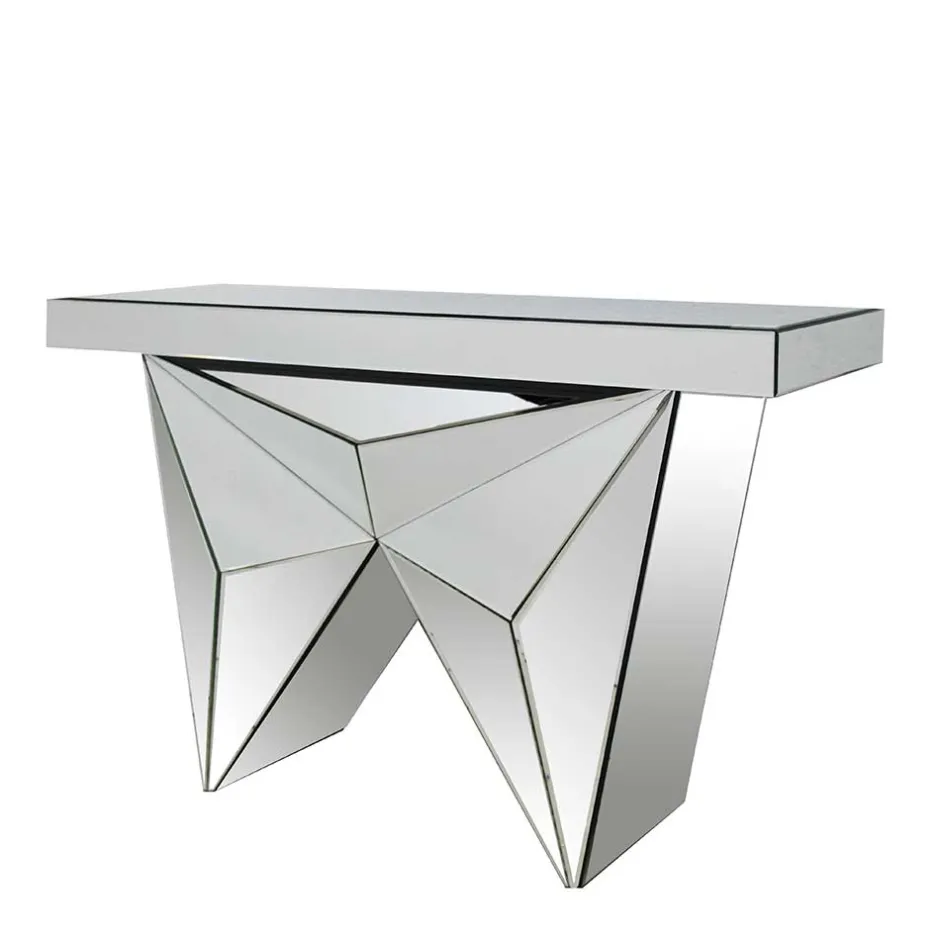 120x81x36 Tischkonsole aus Spiegelglas - Aknita^Wohnen Clearance