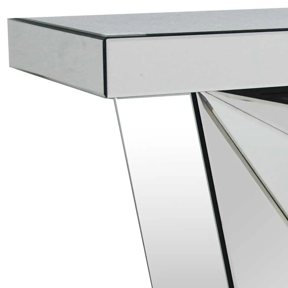 120x81x36 Tischkonsole aus Spiegelglas - Aknita^Wohnen Clearance