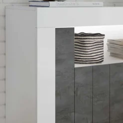 110x86x43 Türen Kommode in Grau Dekor - Voskala^Wohnen Hot