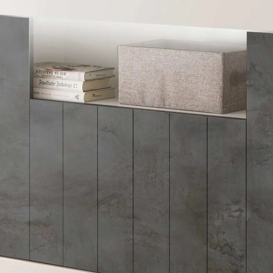 110x86x43 Türen Kommode in Grau Dekor - Voskala^Wohnen Hot