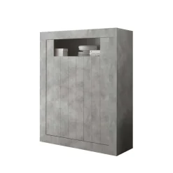 110x144x43 Türen-Highboard in Beton Dekor - Eman^Wohnen Sale