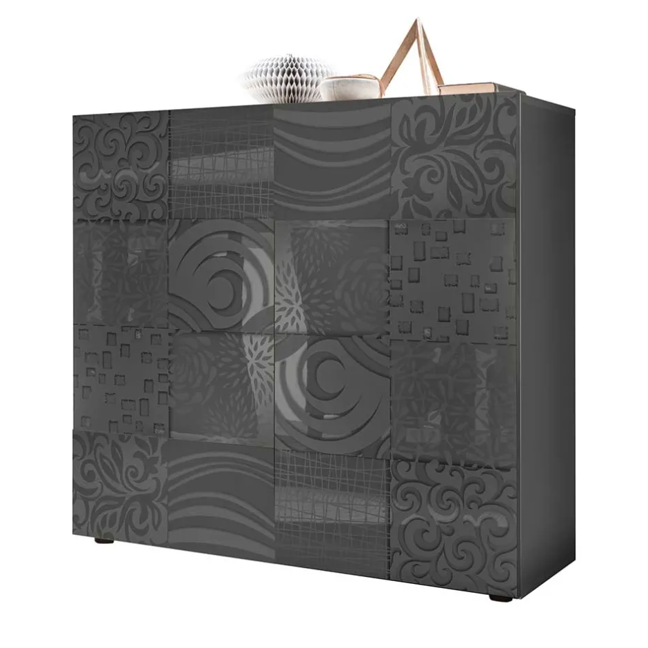 121x111x42 Türen-Kommode in Grau Glanz - Ipatal^Wohnen Hot