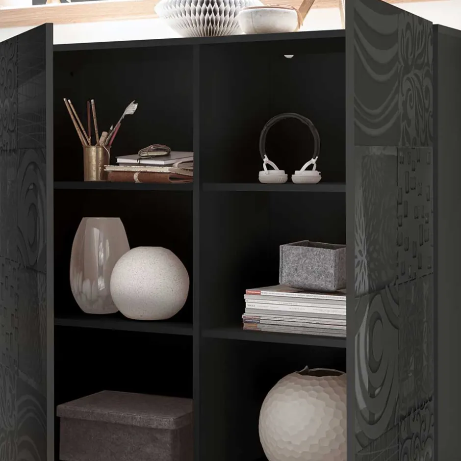 121x111x42 Türen-Kommode in Grau Glanz - Ipatal^Wohnen Hot