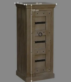 Wohnen 55x120x45 1-türige Hochkommode im Shabby Chic - Abid