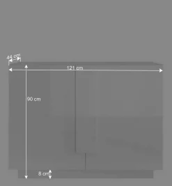 121x90x44 2-türige Kommode auf Sockel - Kerym^Wohnen Best