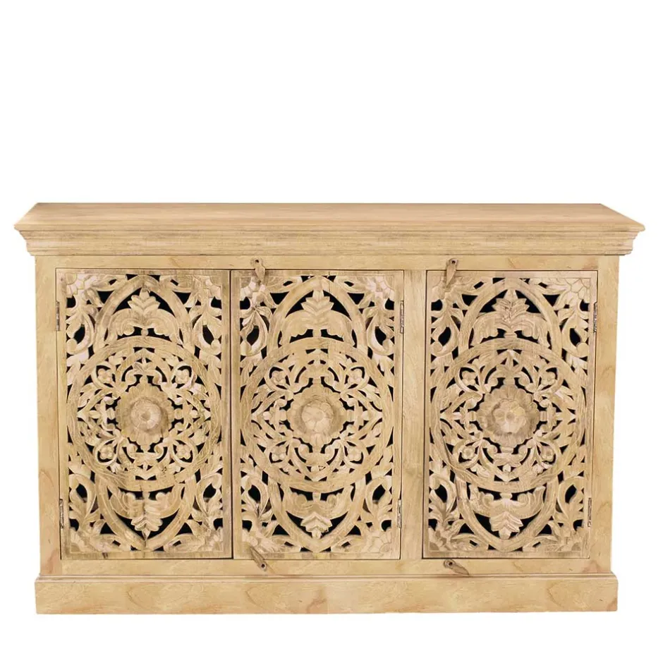 140x90x40 3-türige Kommode mit Schnitzerei - Runiasa^Wohnen Online