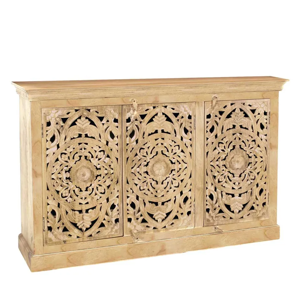 140x90x40 3-türige Kommode mit Schnitzerei - Runiasa^Wohnen Online