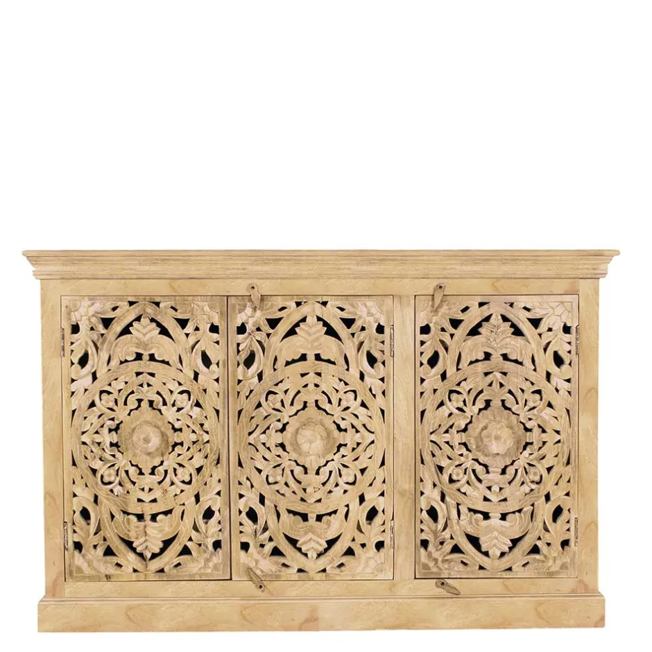 140x90x40 3-türige Kommode mit Schnitzerei - Runiasa^Wohnen Online