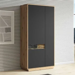 93x181x40 3-türige Schrank mit offenem Fach - Ilunas^Wohnen Outlet