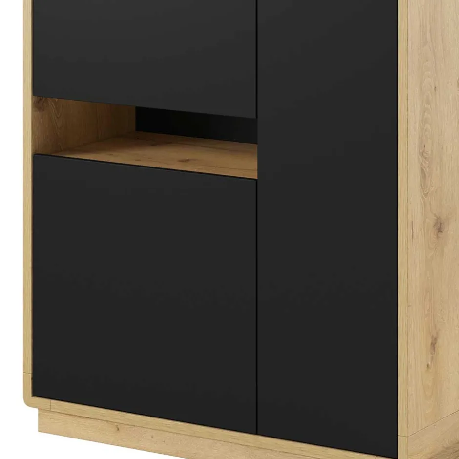 93x181x40 3-türige Schrank mit offenem Fach - Ilunas^Wohnen Outlet