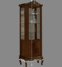64x199x40 1-türige Vitrine im Italienischen Stil - Aciara^Wohnen Online