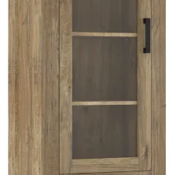 Wohnen 65x200x40 2-türige Vitrine in Eiche Dunkel - Fanos