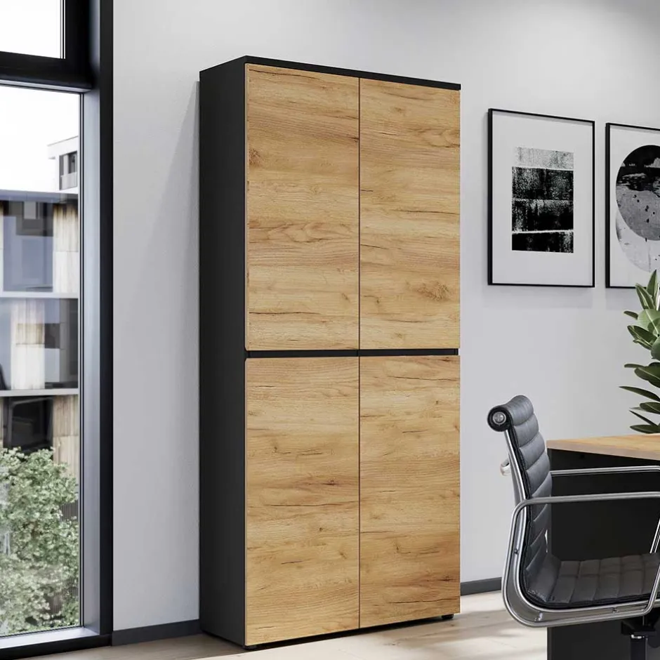 80x197x40 2-türiger Aktenschrank in Wildeiche Optik - Contrage^Wohnen Sale