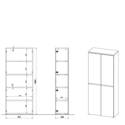 80x197x40 2-türiger Aktenschrank in Wildeiche Optik - Contrage^Wohnen Sale