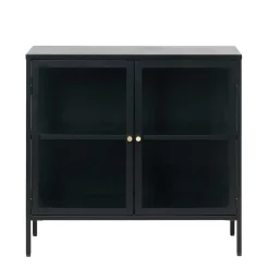 Wohnen 90x85x40 2-türiger Schrank aus Glas & Metall - Butoaie