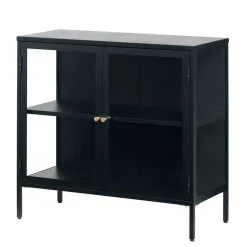 Wohnen 90x85x40 2-türiger Schrank aus Glas & Metall - Butoaie