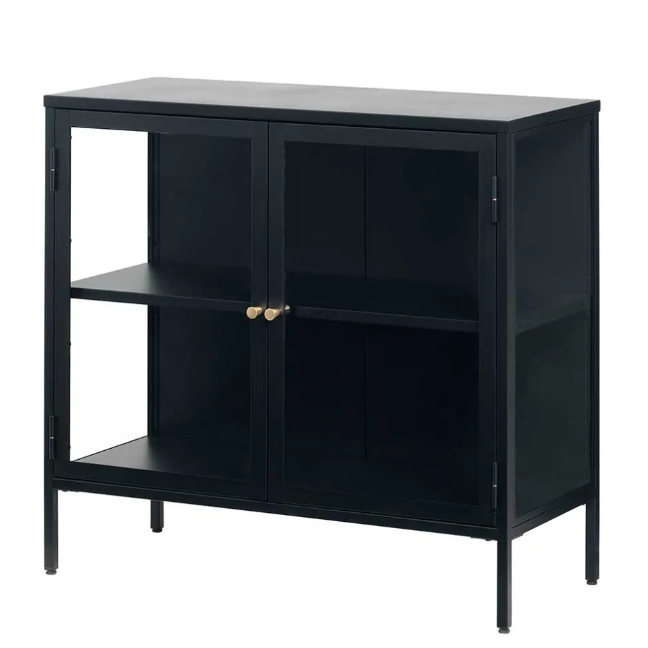 Wohnen 90x85x40 2-türiger Schrank aus Glas & Metall - Butoaie