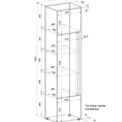 50x200x40 3-türiger Schrank in Anthrazit - Ahilav^Wohnen