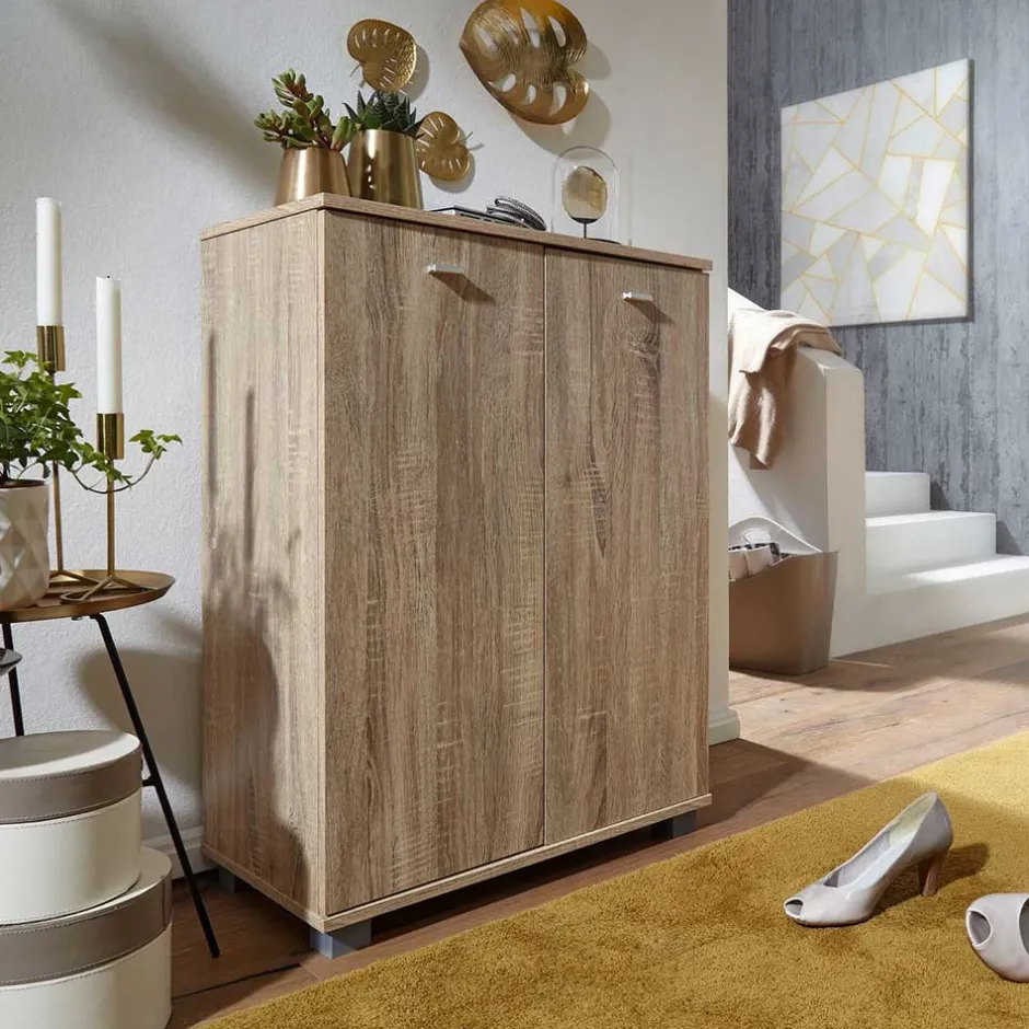 Wohnen 60x90x35 2-türiger Schuhschrank in Sonoma-Eiche - Trendenca
