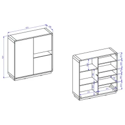 122x126x40 2-türiges Highboard mit Fach - Ilunas^Wohnen Best
