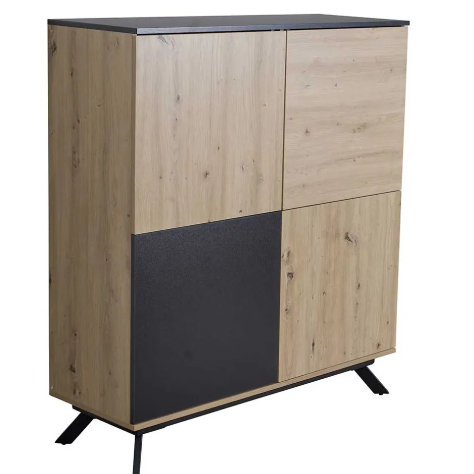Wohnen 110x125x40 4-türiges Highboard modern - Heraklion
