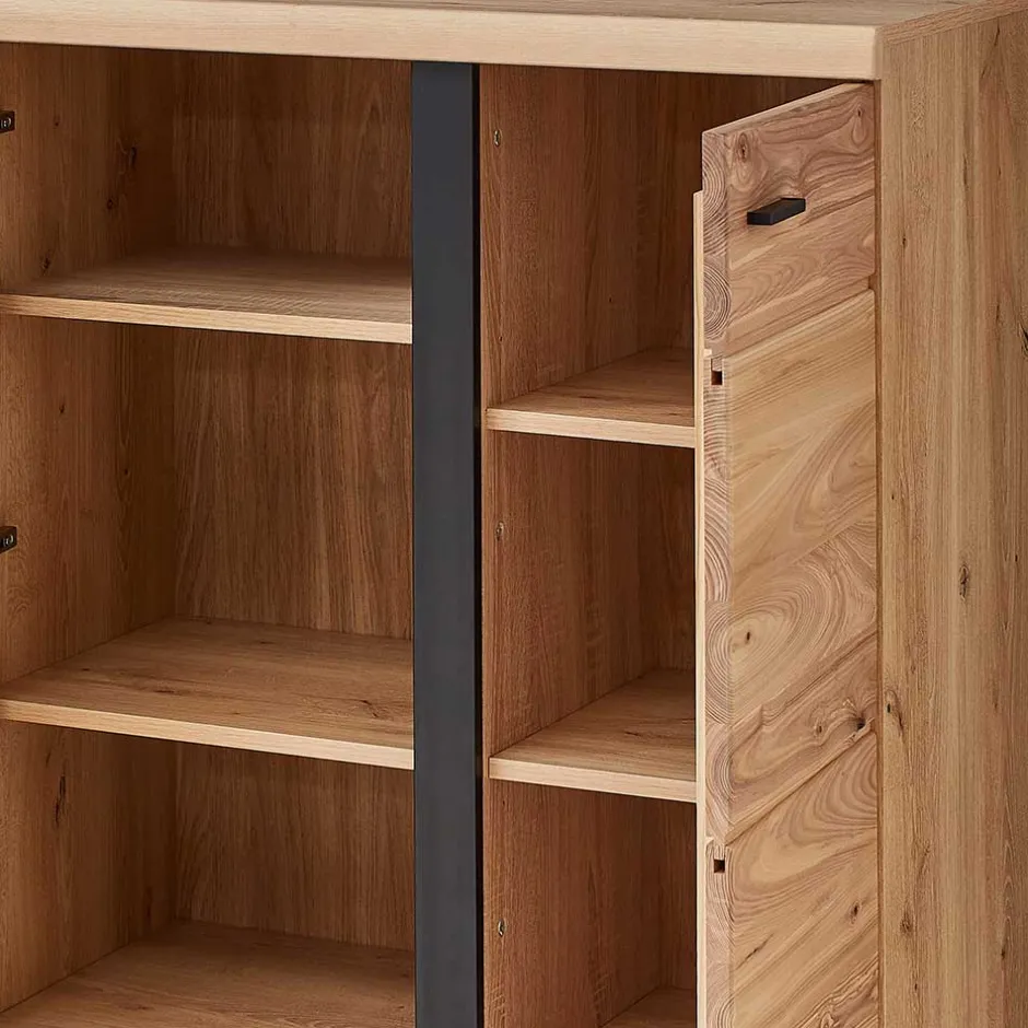 Wohnen 123x121x42 3-türiges Highboard teilmassiv - Latenda