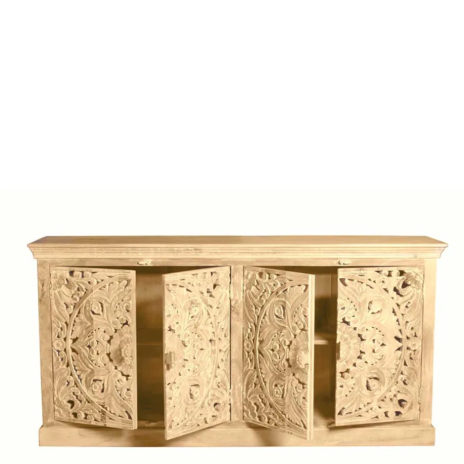 180x90x45 4-türiges Sideboard im Ethno Stil - Runiasa^Wohnen Clearance