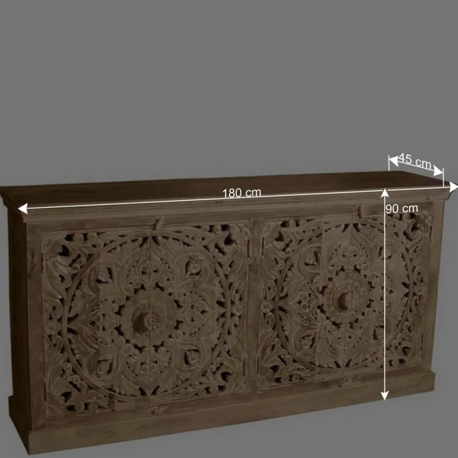 180x90x45 4-türiges Sideboard im Ethno Stil - Runiasa^Wohnen Clearance