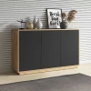 160x75x40 3-türiges Sideboard in Schwarz - Ilunas^Wohnen Best