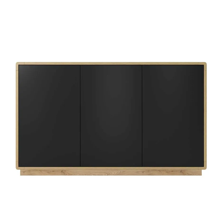 160x75x40 3-türiges Sideboard in Schwarz - Ilunas^Wohnen Best