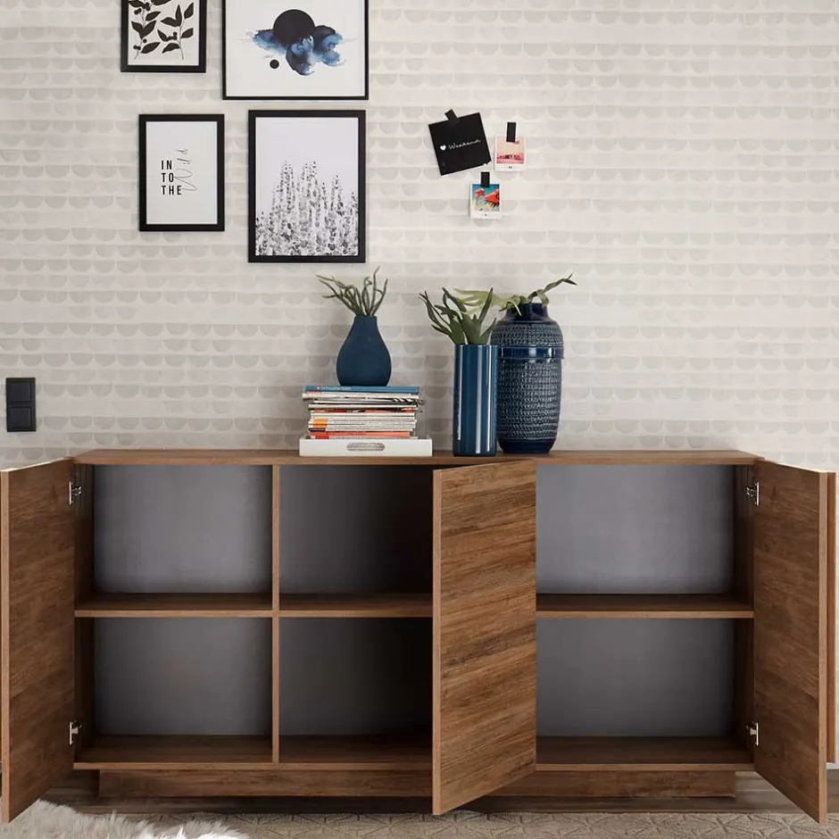 181x90x44 3-türiges Sideboard mit Sockelgestell - Basento^Wohnen