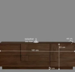 Wohnen 181x63x44 TV Kommode in Holzoptik - Basento