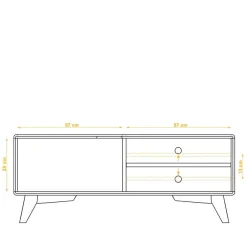 Wohnen 120x48x40 TV Kommode in Wildeiche mit Weiß - Diesta I