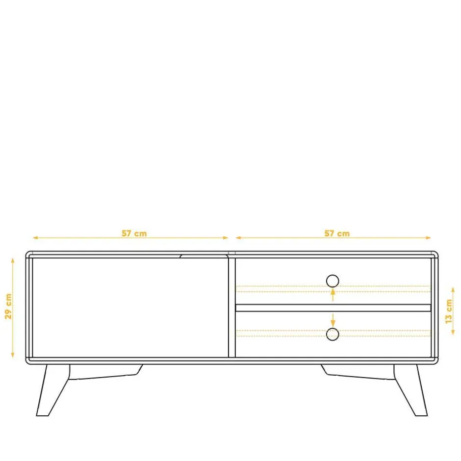 Wohnen 120x48x40 TV Kommode in Wildeiche mit Weiß - Diesta I