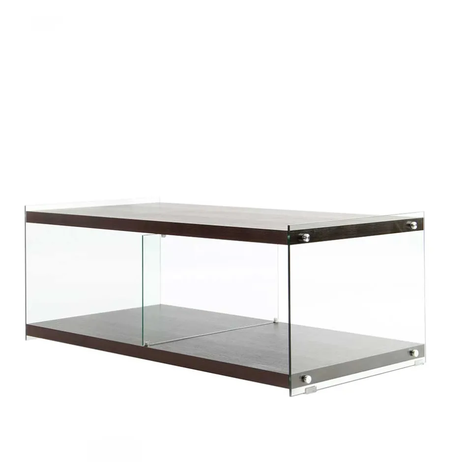 120x45x60 TV Lowboard in Walnuss & Transparent - Adlona^Wohnen Outlet