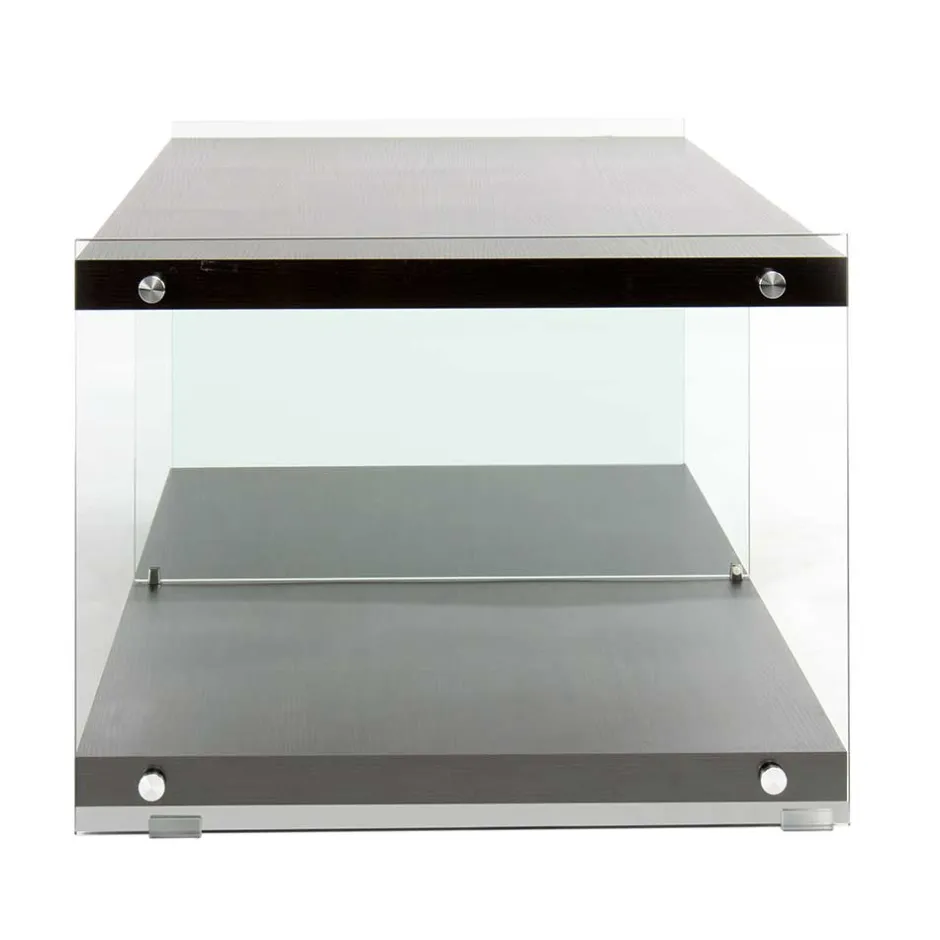 120x45x60 TV Lowboard in Walnuss & Transparent - Adlona^Wohnen Outlet