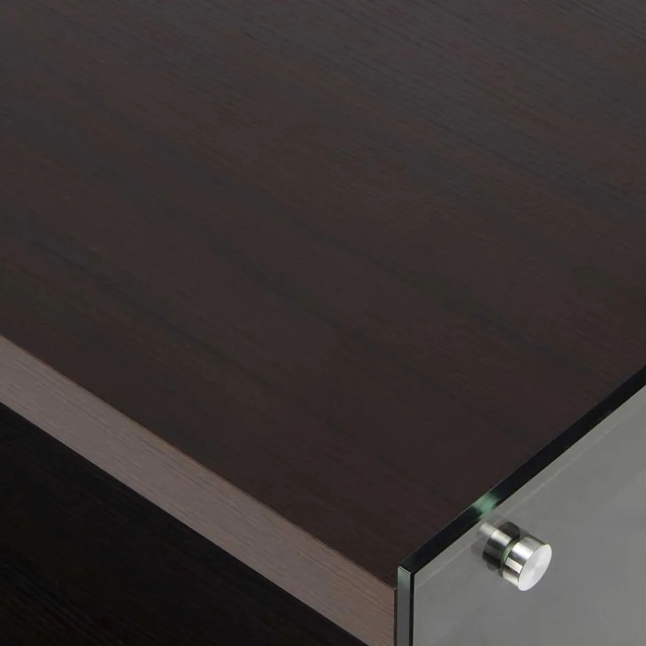 120x45x60 TV Lowboard in Walnuss & Transparent - Adlona^Wohnen Outlet