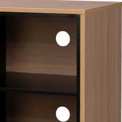 140x76x40 TV Phonoschrank in Eiche & Schwarz - Brausca^Wohnen Outlet