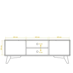 134x48x40 TV Schrank mit Türen & Fächern - Diesta^Wohnen Clearance