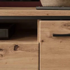 Wohnen 183x60x50 TV Unterschrank in Eiche Holzoptik - Nikdus