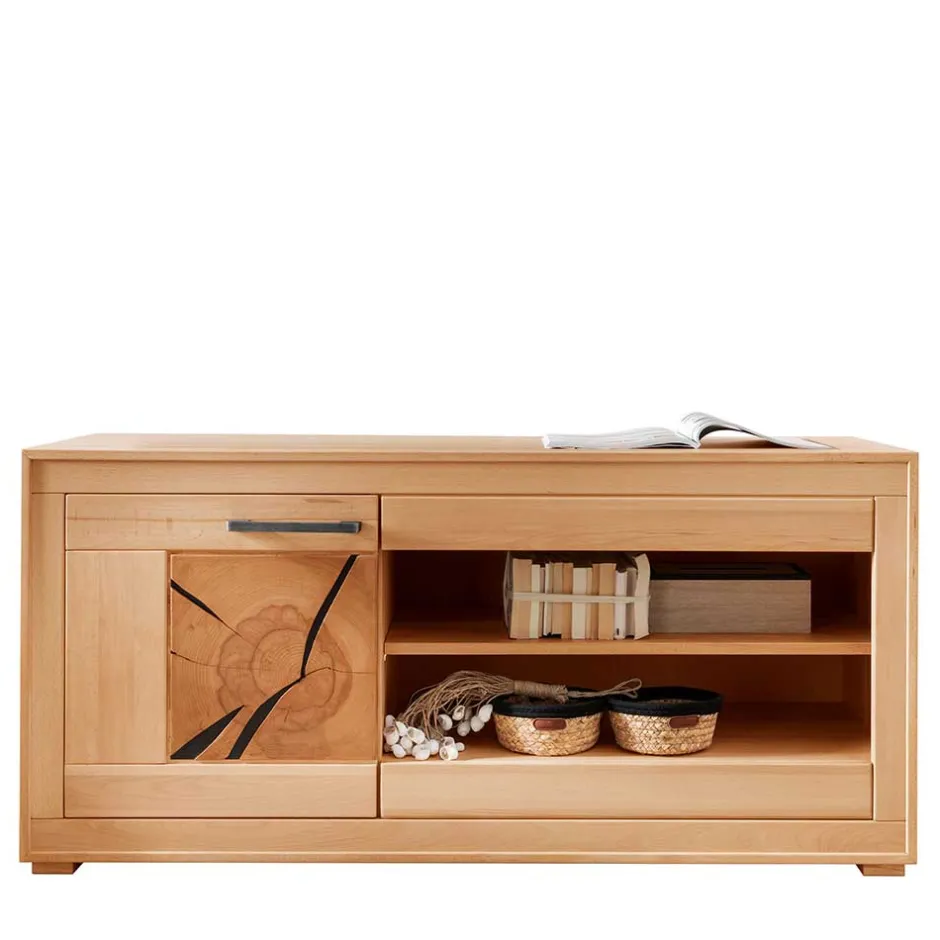Wohnen 130x62x46 TV-Board aus Kernbuche Massivholz - Sarosca