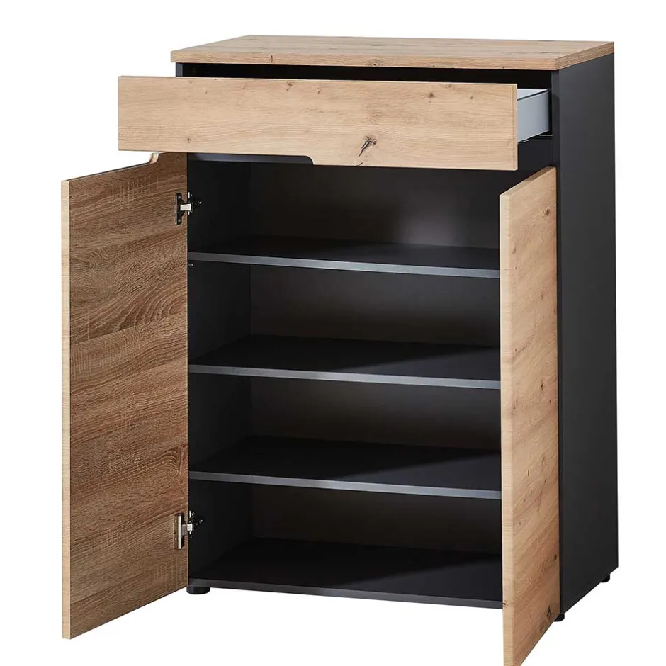 80x107x38 Vertiko für Schuhe in Wildeiche Optik - Kuetra^Wohnen Sale