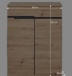 80x107x38 Vertiko für Schuhe in Wildeiche Optik - Kuetra^Wohnen Sale