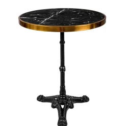 Wohnen 57x71x57 Vintage Bistrotisch aus Marmor in Schwarz - Mally