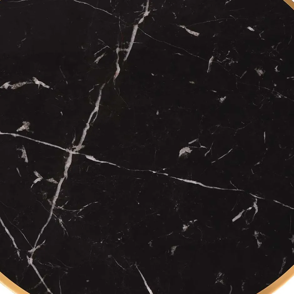 Wohnen 57x71x57 Vintage Bistrotisch aus Marmor in Schwarz - Mally