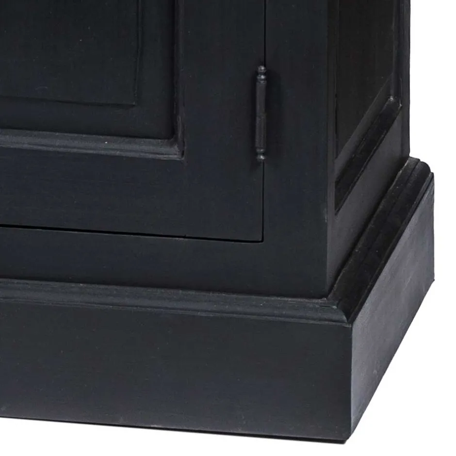 220x96x53 Vintage Design Anrichte in Schwarz - Niovan^Wohnen Clearance