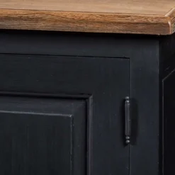 220x96x53 Vintage Design Anrichte in Schwarz - Niovan^Wohnen Clearance