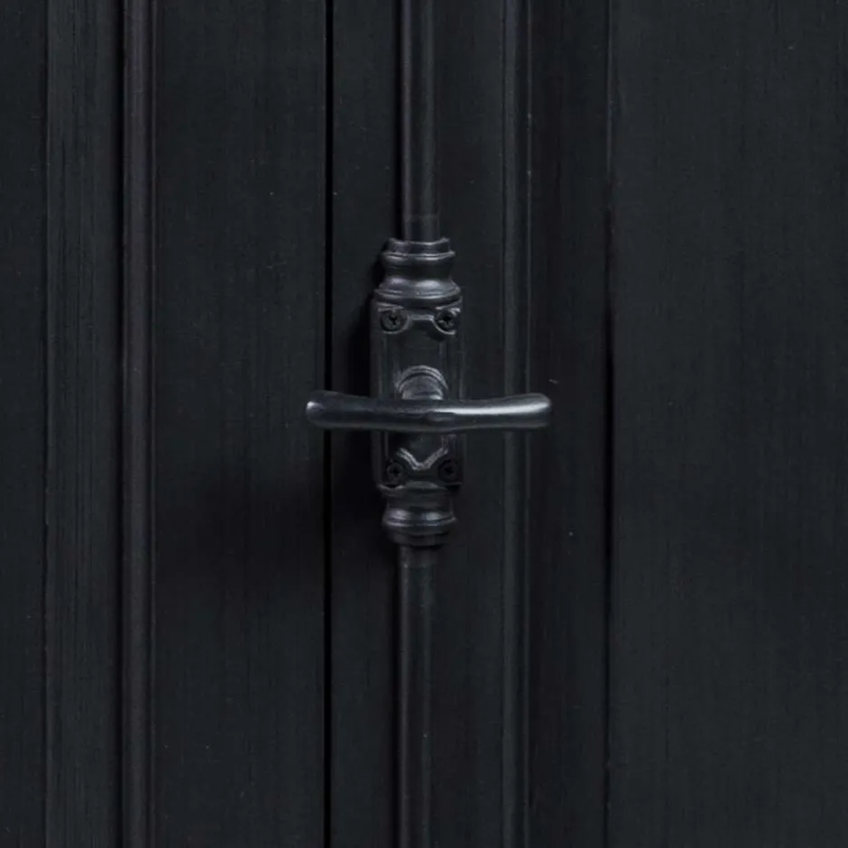 220x96x53 Vintage Design Anrichte in Schwarz - Niovan^Wohnen Clearance