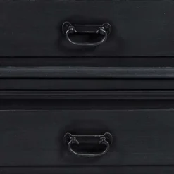 220x96x53 Vintage Design Anrichte in Schwarz - Niovan^Wohnen Clearance